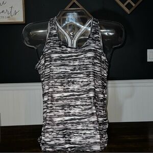 Tek Gear Dri-Tek Performance Tank Top – Gray Black Print (Size L)